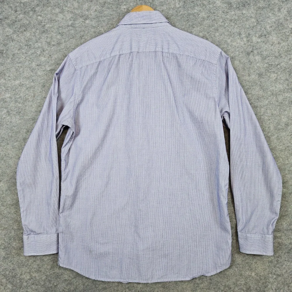 Banana Republic Men's Dress Shirt Size‎ L Purple Mini-Geometric Print Camden Fit